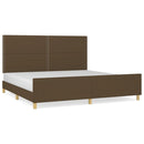 sengeramme uden madras 200x200 cm stof mørkebrun