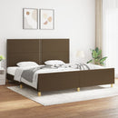 sengeramme uden madras 200x200 cm stof mørkebrun