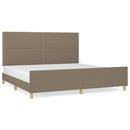 sengeramme uden madras 200x200 cm stof gråbrun