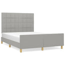 sengeramme uden madras 140x190 cm stof lysegrå