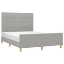 sengeramme uden madras 140x190 cm stof lysegrå