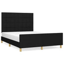 sengeramme uden madras 140x190 cm stof sort