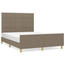 sengeramme uden madras 140x190 cm stof gråbrun