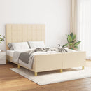 sengeramme uden madras 140x190 cm stof cremefarvet