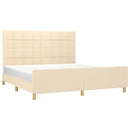 sengeramme uden madras 160x200 cm stof cremefarvet