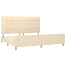 sengeramme uden madras 200x200 cm stof cremefarvet