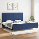 sengeramme uden madras 200x200 cm stof blå