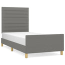 Sengeramme uden madras Mørkegrå 80x200 cm Stof