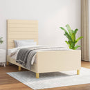 sengeramme uden madras 90x200 cm stof cremefarvet