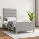 Sengeramme uden madras Lysegrå 100x200 cm Stof