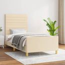 Sengeramme uden madras Creme 100x200 cm Stof