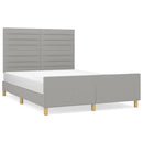 sengeramme uden madras 140x190 cm stof lysegrå