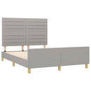sengeramme uden madras 140x190 cm stof lysegrå