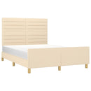 sengeramme uden madras 140x190 cm stof cremefarvet