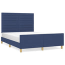 sengeramme uden madras 140x190 cm stof blå