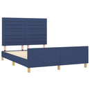 sengeramme uden madras 140x190 cm stof blå