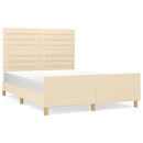 sengeramme uden madras 140x200 cm stof cremefarvet