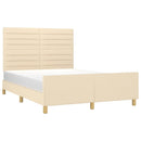 sengeramme uden madras 140x200 cm stof cremefarvet