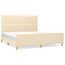 sengeramme uden madras 160x200 cm stof cremefarvet
