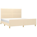 sengeramme uden madras 160x200 cm stof cremefarvet