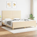 sengeramme uden madras 180x200 cm stof cremefarvet