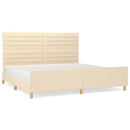 sengeramme uden madras 200x200 cm stof cremefarvet