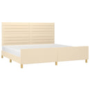 sengeramme uden madras 200x200 cm stof cremefarvet