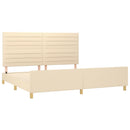 sengeramme uden madras 200x200 cm stof cremefarvet