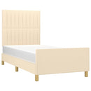 sengeramme uden madras 80x200 cm stof cremefarvet