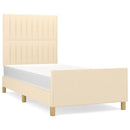 sengeramme uden madras 90x200 cm stof cremefarvet
