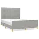 sengeramme uden madras 140x190 cm stof lysegrå