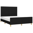 sengeramme uden madras 140x190 cm stof sort