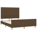 sengeramme uden madras 140x190 cm stof mørkebrun