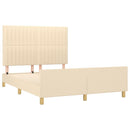 sengeramme uden madras 140x190 cm stof cremefarvet
