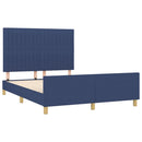 sengeramme uden madras 140x190 cm stof blå