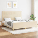 sengeramme uden madras 160x200 cm stof cremefarvet