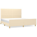 sengeramme uden madras 180x200 cm stof cremefarvet