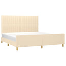 sengeramme uden madras 180x200 cm stof cremefarvet