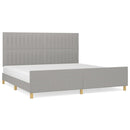 sengeramme uden madras 200x200 cm stof lysegrå