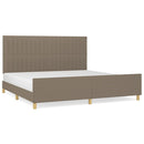 sengeramme uden madras 200x200 cm stof gråbrun