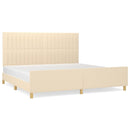 sengeramme uden madras 200x200 cm stof cremefarvet
