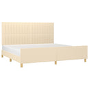 sengeramme uden madras 200x200 cm stof cremefarvet
