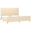 sengeramme uden madras 200x200 cm stof cremefarvet