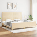 sengeramme uden madras 200x200 cm stof cremefarvet