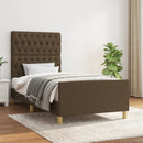 Sengeramme uden madras Mørkebrun 90x190 cm Stof
