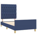 sengeramme uden madras 90x190 cm stof blå