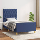 sengeramme uden madras 90x190 cm stof blå