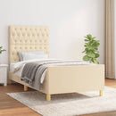 sengeramme uden madras 90x200 cm stof cremefarvet