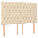 sengeramme uden madras 140x190 cm stof cremefarvet