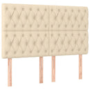 sengeramme uden madras 140x190 cm stof cremefarvet